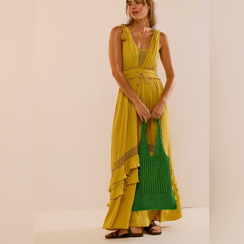 Free People Mustard Maxi Dress - Picture 1 of 4